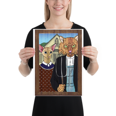 A-Mew-Rican Gothic Poster