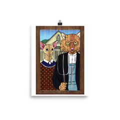 A-Mew-Rican Gothic Poster