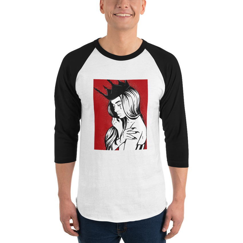 A Queen Cries 3/4 sleeve raglan shirt