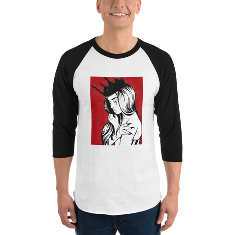 A Queen Cries 3/4 sleeve raglan shirt
