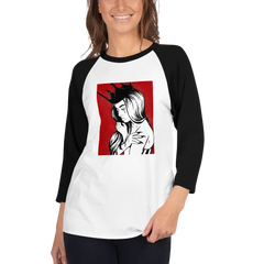 A Queen Cries 3/4 sleeve raglan shirt