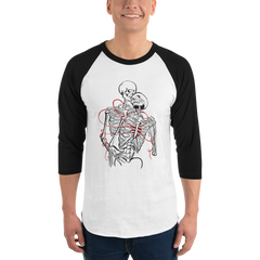 Skully Love 3/4 sleeve raglan shirt