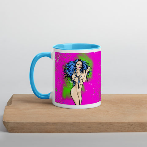 Blue Mug with Color Inside
