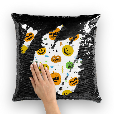 Jack O Laterns Sequin Cushion Cover