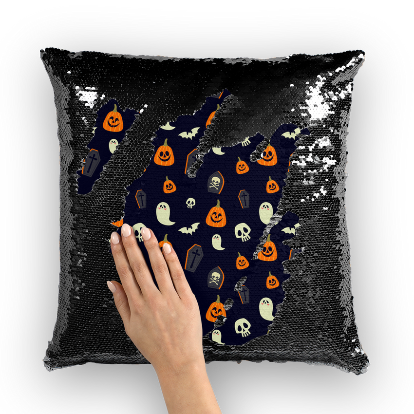 Coffin Boos Sequin Cushion Cover