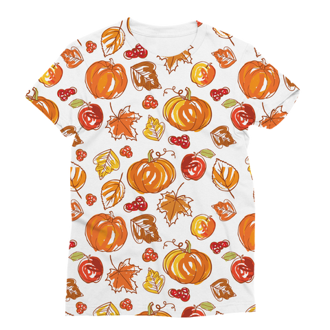 Autumn Pumpkins Classic Sublimation Women's T-Shirt