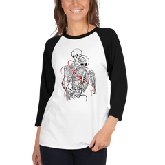 Skully Love 3/4 sleeve raglan shirt