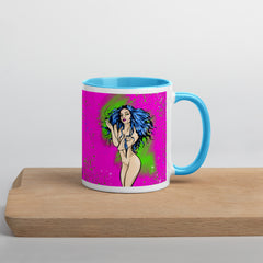 Blue Mug with Color Inside