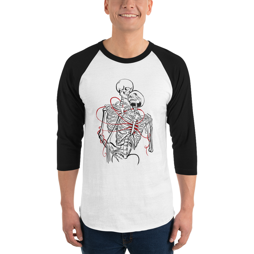 Skully Love 3/4 sleeve raglan shirt